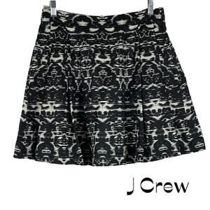 J Crew Black Cream Pleated Office To Date Night Skirt NWT Size 0